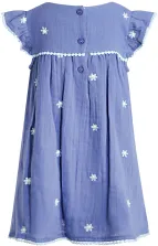 Happy Girls Kinderkleid Sommerkleid Stickerei Blumen jeans blau