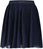 Le Chic Mädchen Rock Plissee, Spitze und Perlen blau