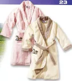 Kinder Bademantel Pferde creme