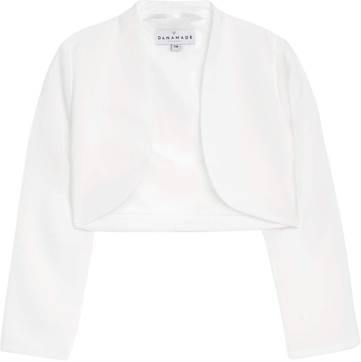 Danamade Teens M&auml;dchen Bolero festlich Georgette Lene wei&szlig;