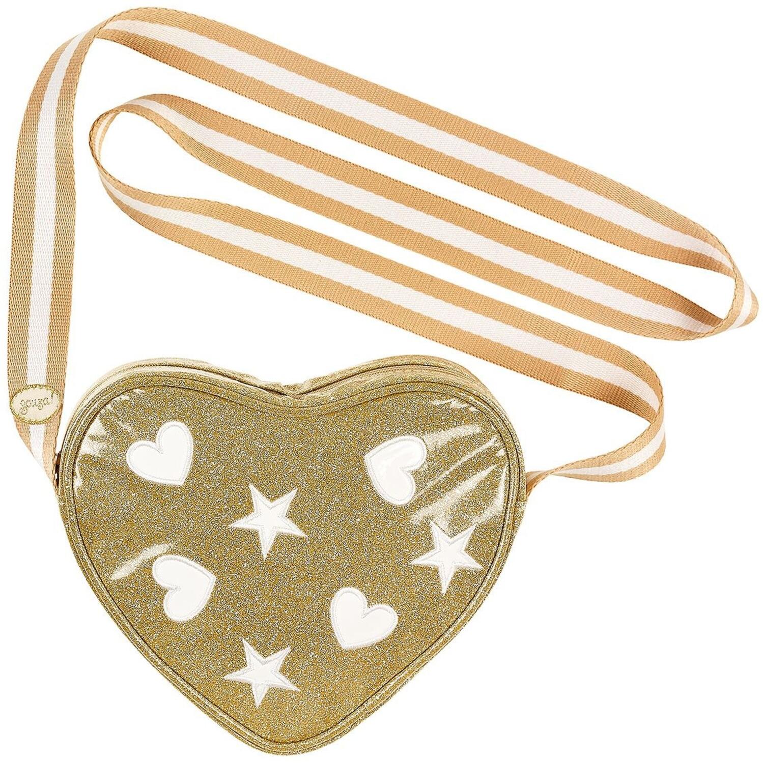 Souza Kinder Tasche Umh&auml;ngetasche Glitzer Herz gold