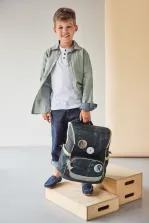 Belmil Premium Schulranzen-Set Compact Plus 5-tlg. Grey Stone