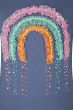 Happy Girls M&auml;dchen Kinder Kleid Regenbogen blau