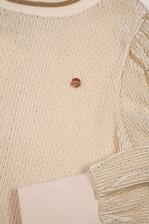 Nono M&auml;dchen Bluse Plissee light gold