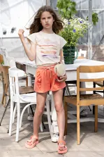 Nono M&auml;dchen T-Shirt Organic Sunset pearled ivory