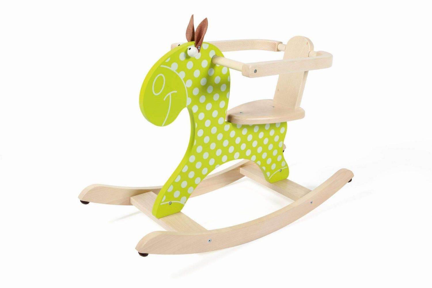 Scratch Holz Schaukelpferd gr&uuml;n