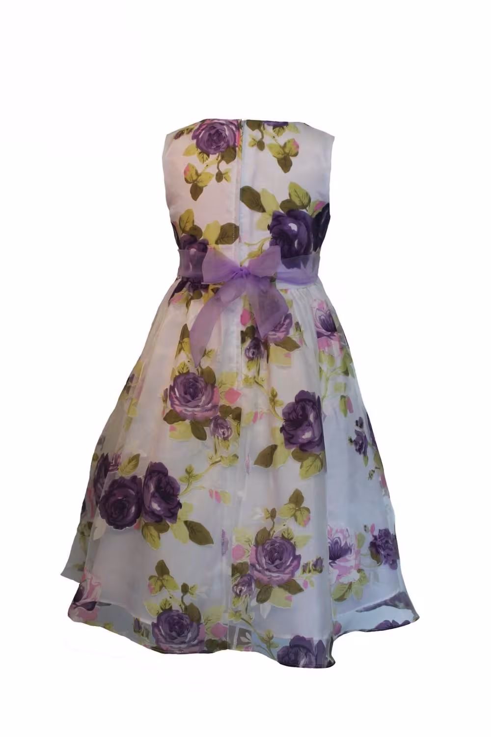 Blumenkind M&auml;dchen Kleid festlich Lila Rosen
