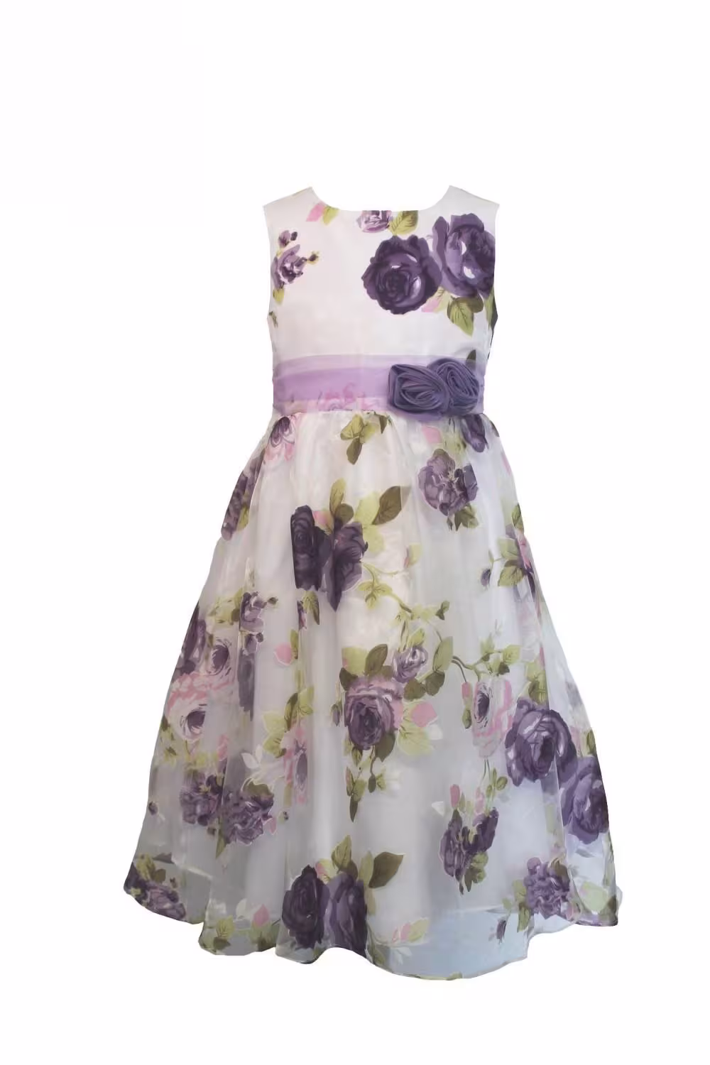 Blumenkind M&auml;dchen Kleid festlich Lila Rosen