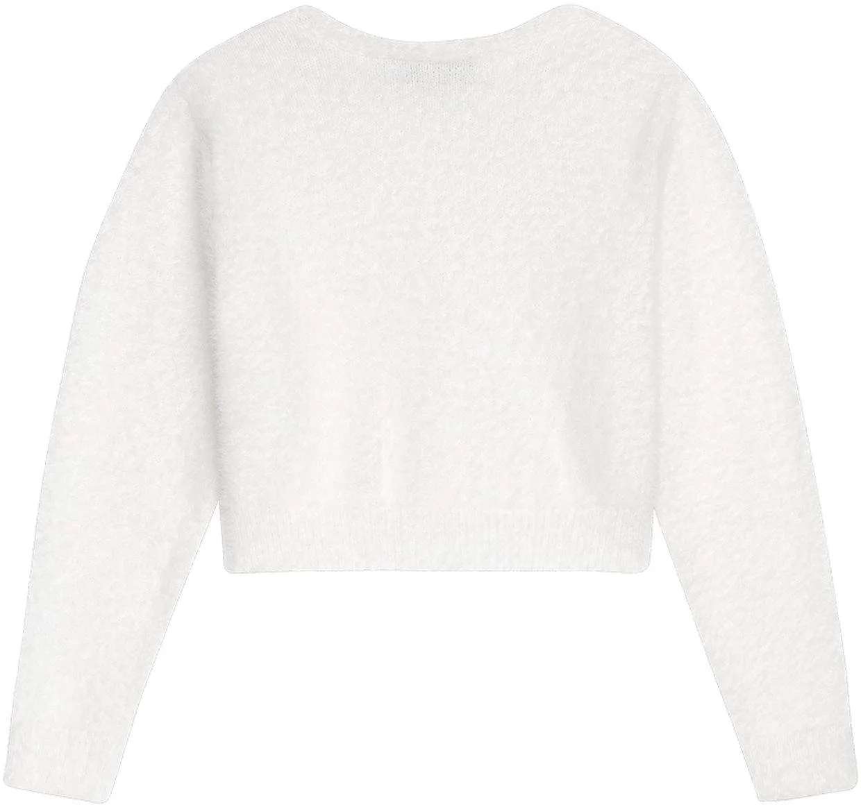 DANAMADE M&auml;dchen Cardigan Bolero Pelz mit Strass wei&szlig;