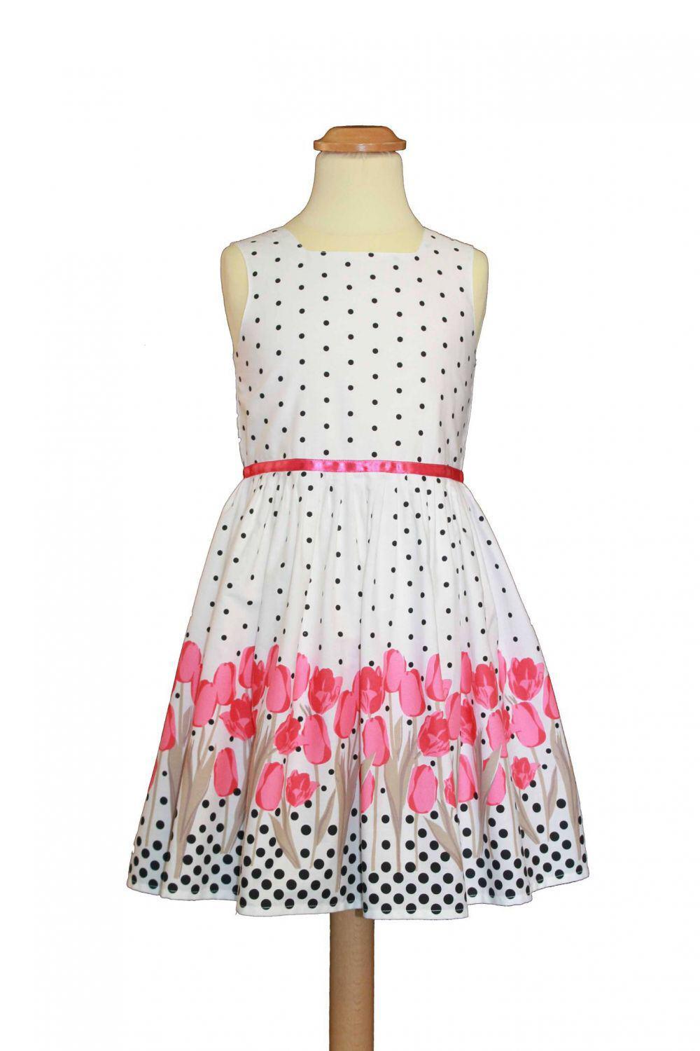 Sommerkleid M&auml;dchen Kleid Tulpen pink
