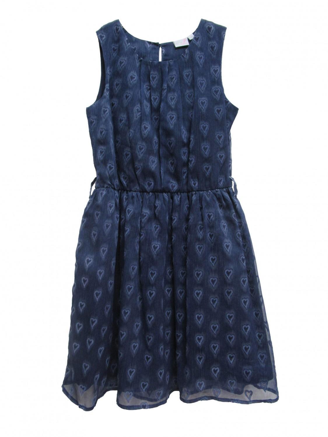Topo Kinder M&auml;dchen Kleid Sommerkleid Herz blau