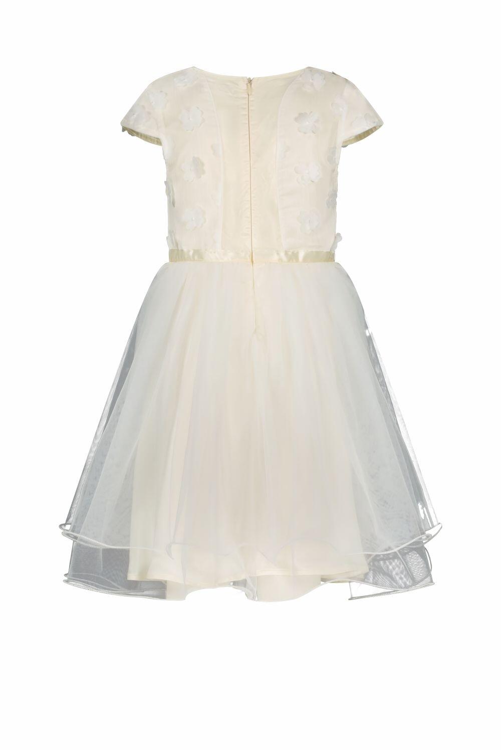 Le Chic M&auml;dchen Kleid Kinderkleid festlich mit Stoffblumen ecru