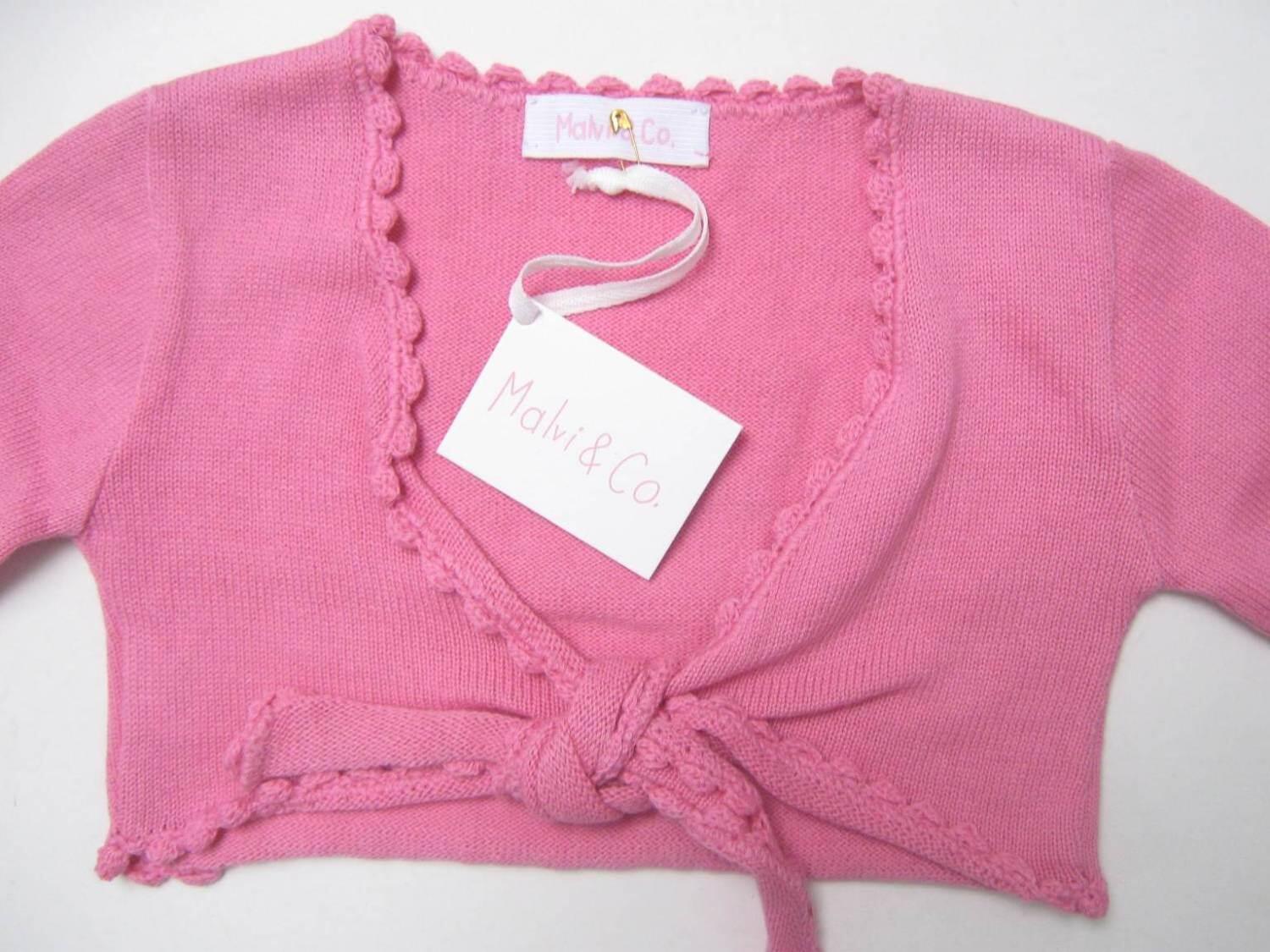 MALVI Kinder M&auml;dchen Strick Bolero rosa