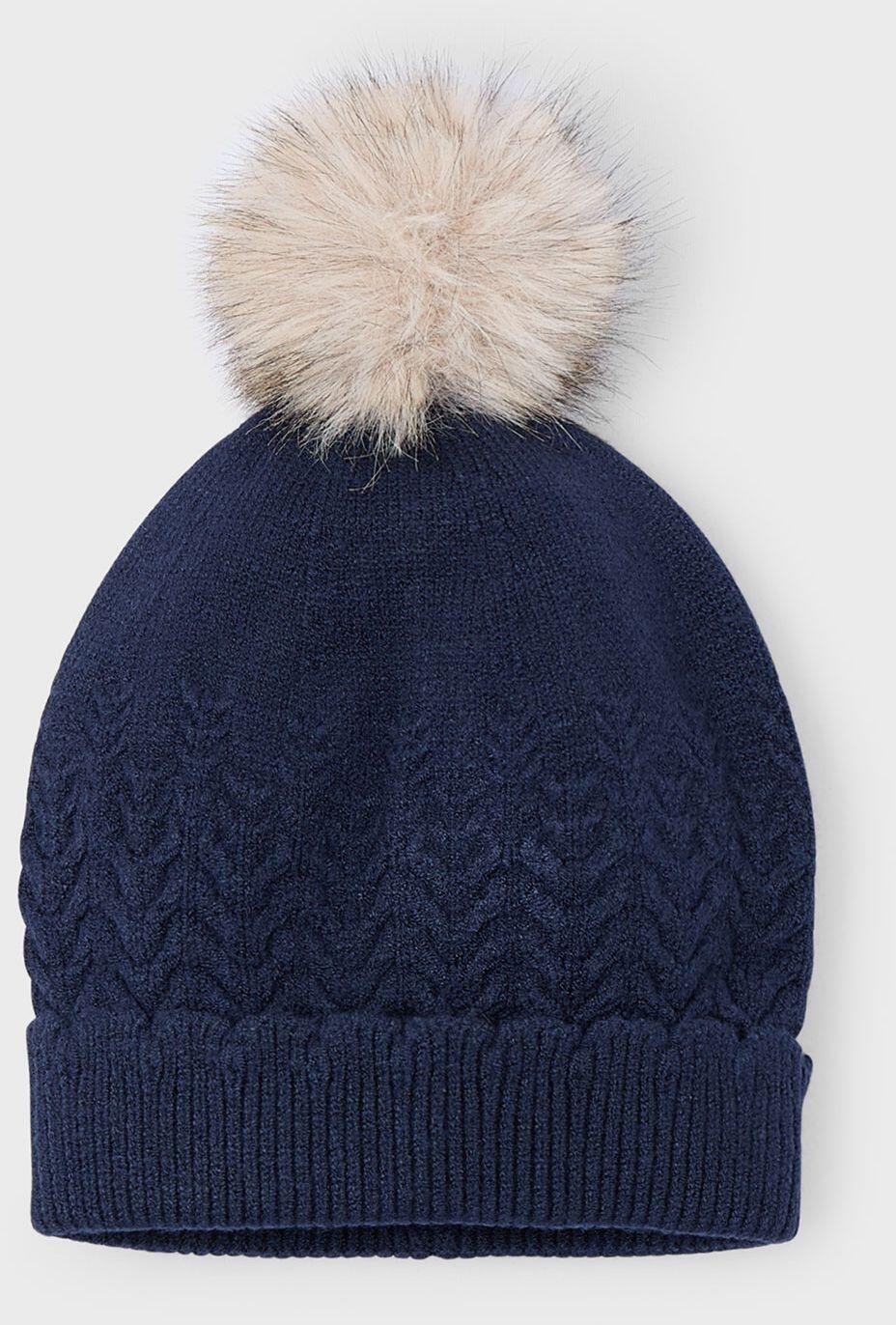 Mayoral Kinder M&auml;dchen M&uuml;tze mit Bommel blau