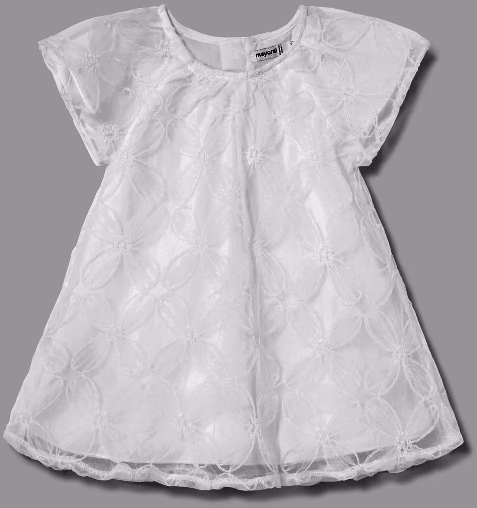 Mayoral festliches Babykleid Taufkleid Bl&uuml;te ecru