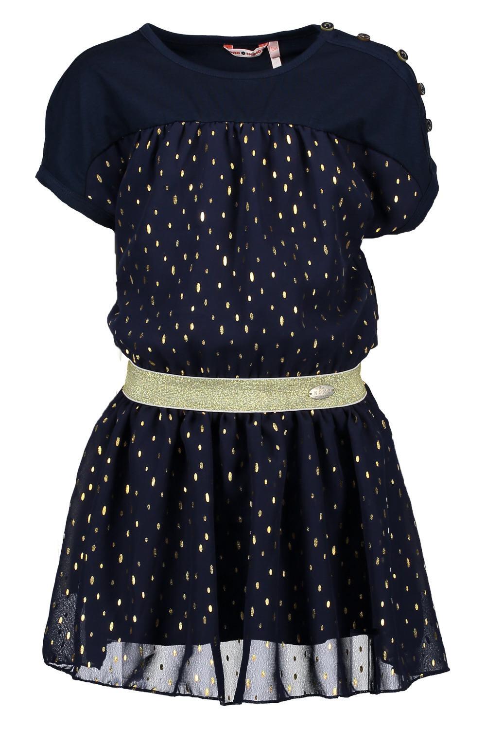 NONO Kinder M&auml;dchen Kleid festlich Mony blau