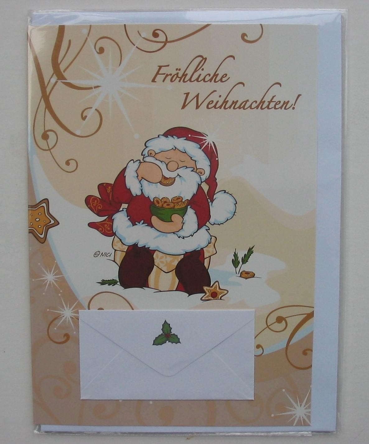 Nici Weihnachts Karte f&uuml;r Geldgeschenk Fr&ouml;hliche Weihnachten
