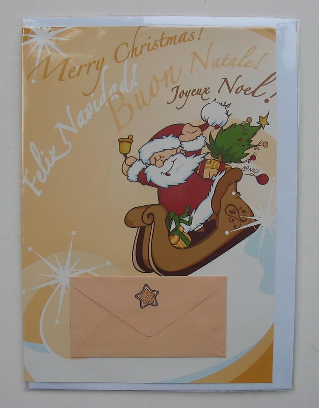 Nici Weihnachts Karte f&uuml;r Geldgeschenk Merry Christmas
