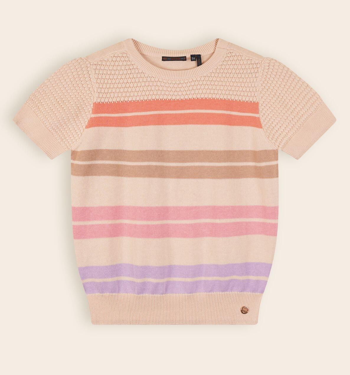 Nono M&auml;dchen Pullover Kae gestreift beige