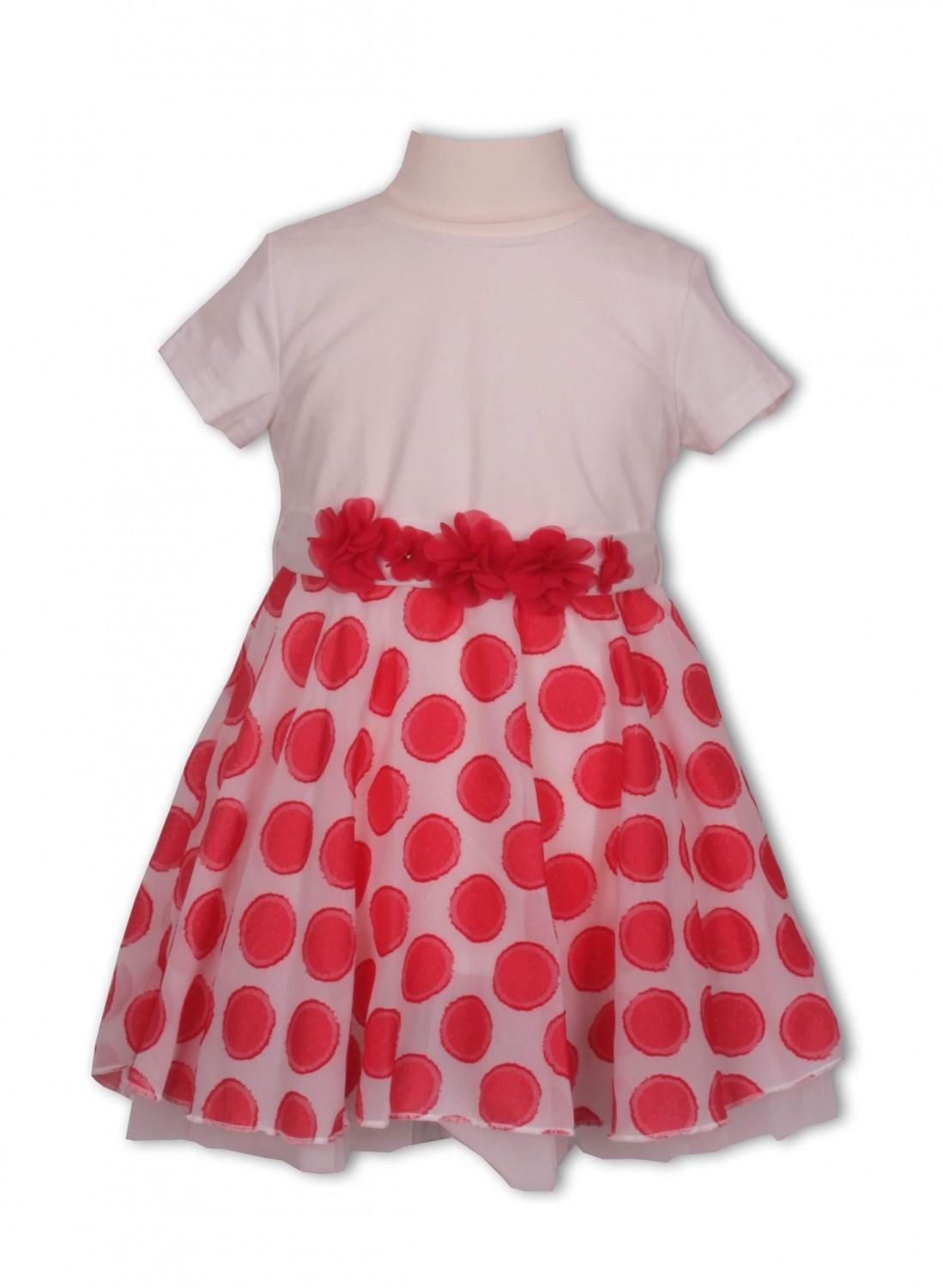 Pezzo Doro Kinder M&auml;dchen Kleid Rote Punkte