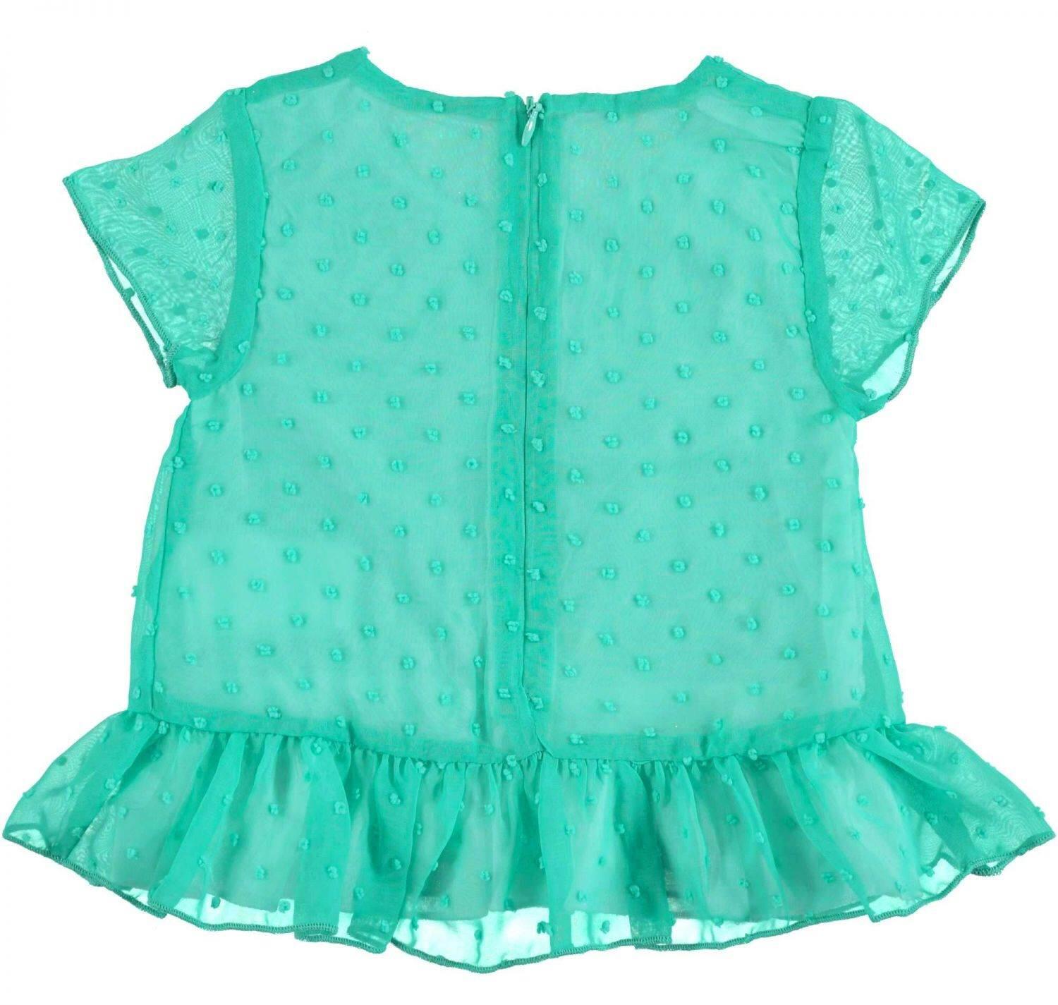 Sarabanda Kinder Bluse Volant gr&uuml;n