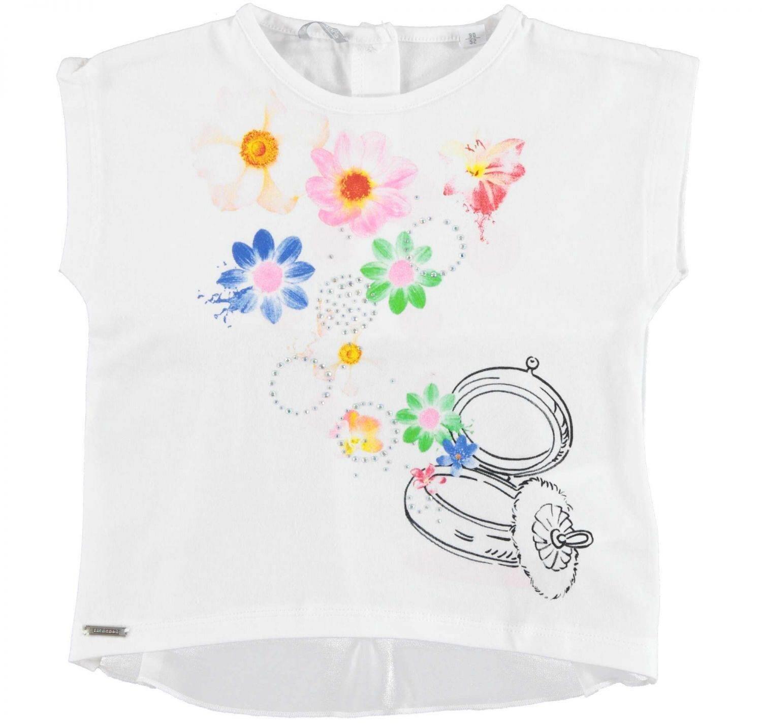 Sarabanda Kinder M&auml;dchen Shirt mit Strass und Blumendruck