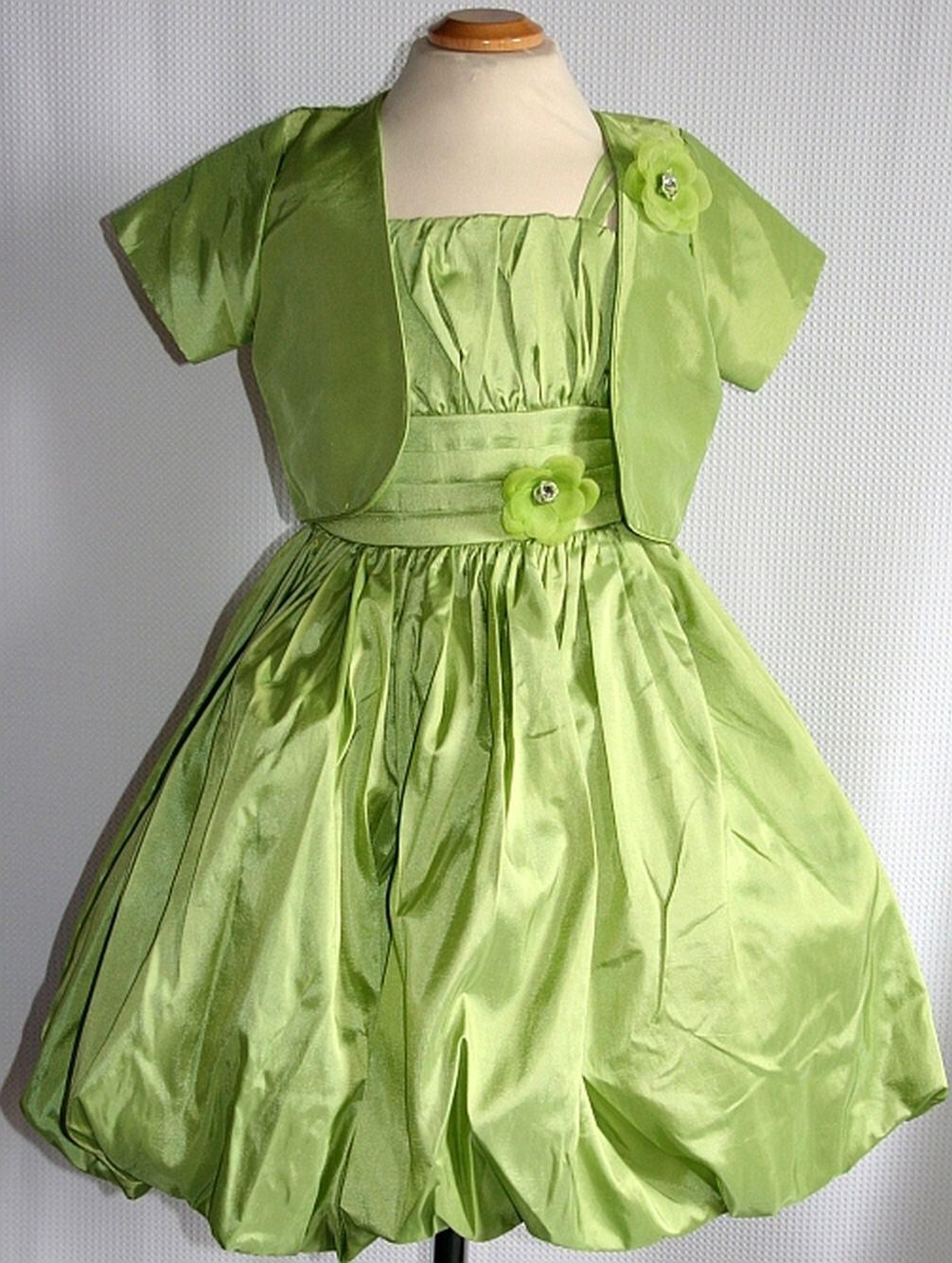 Blumenkind M&auml;dchen Kleid festlich Betty gr&uuml;n