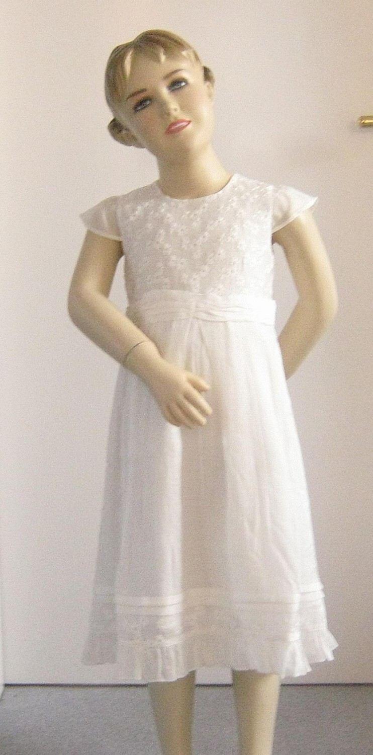 Topo Kinder M&auml;dchen Kleid mit Stickerei Kira ecru