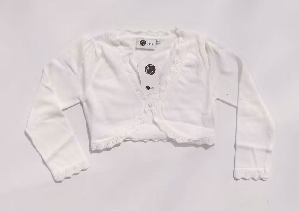 Eisend Kinder M&auml;dchen Strick Bolero Gr&ouml;&szlig;e 110/116 ecru