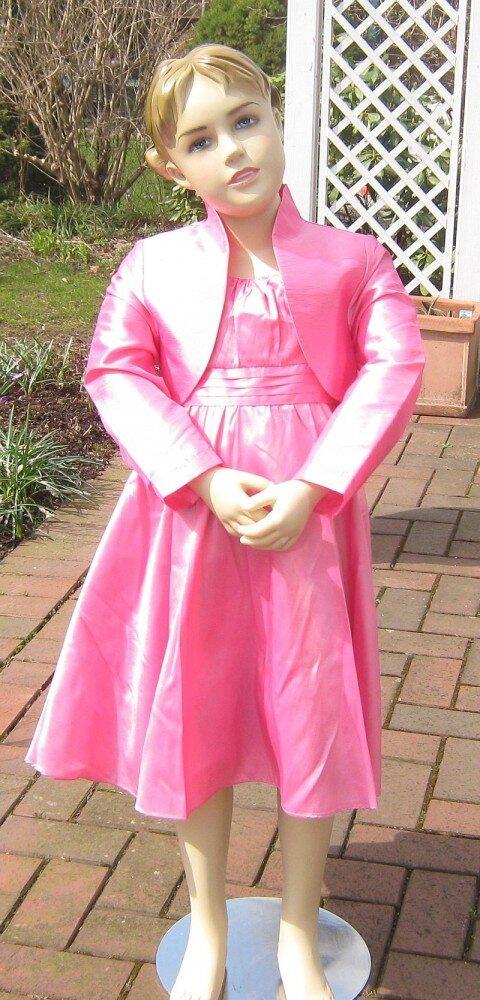 Blumenkind Mädchen Kleid festlich Pink - mit passendem Bolero