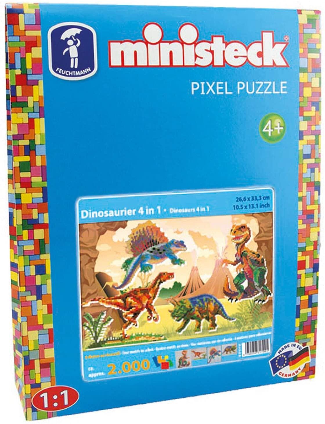 ministeck Pixel Puzzle Steckspiel Dinosaurier 4in1
