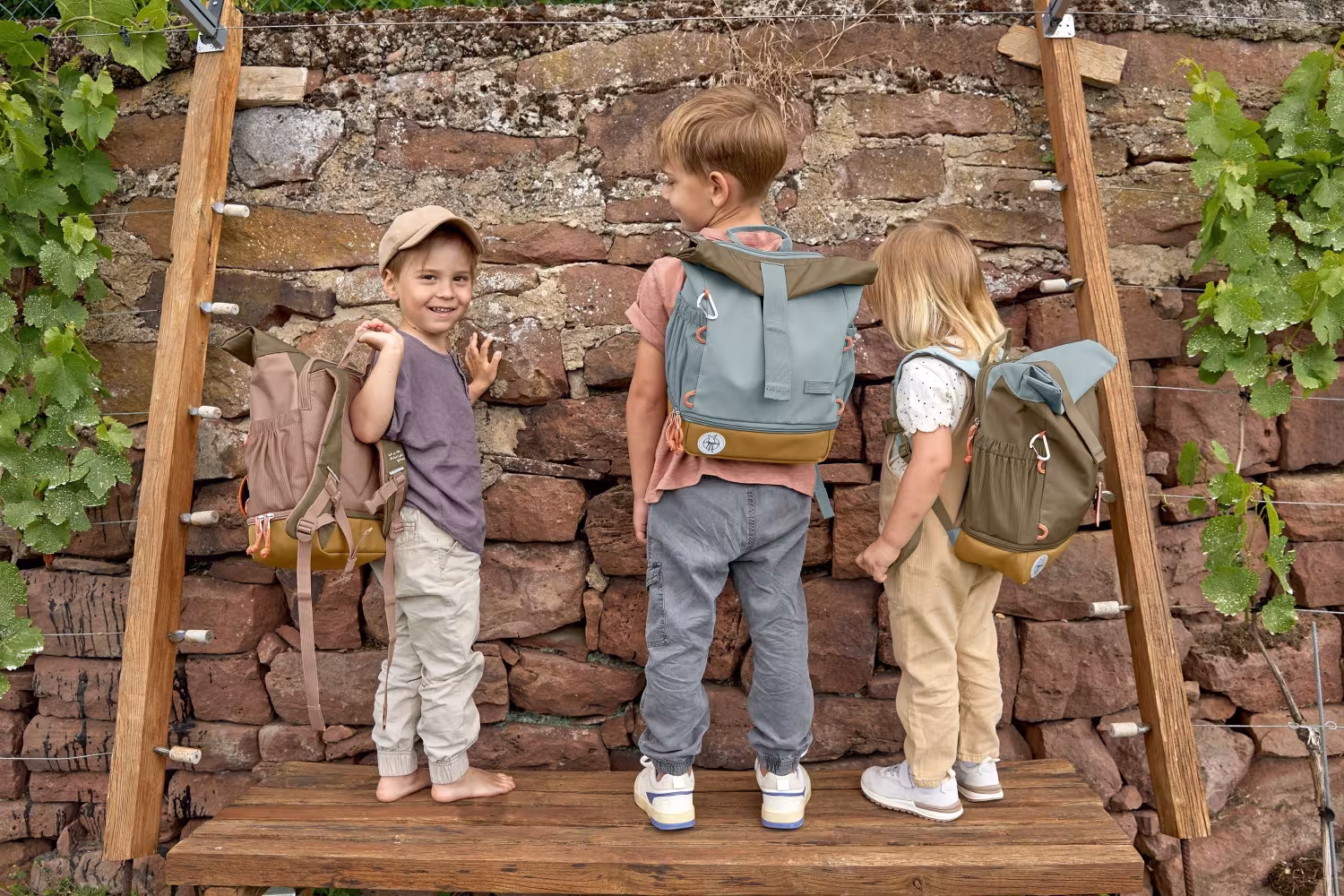 L&auml;ssig Kindergartenrucksack Rolltop Nature blau