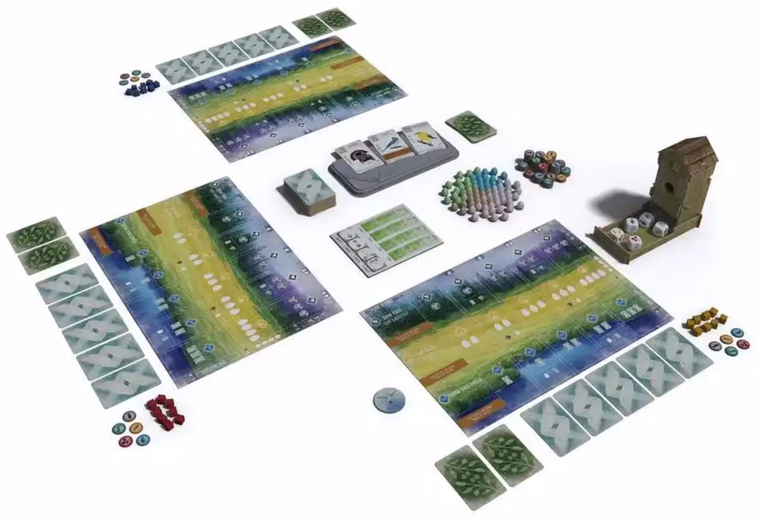 Feuerland Brettspiel Flügelschlag Kennerspiel des Jahres 2019 Aufbau