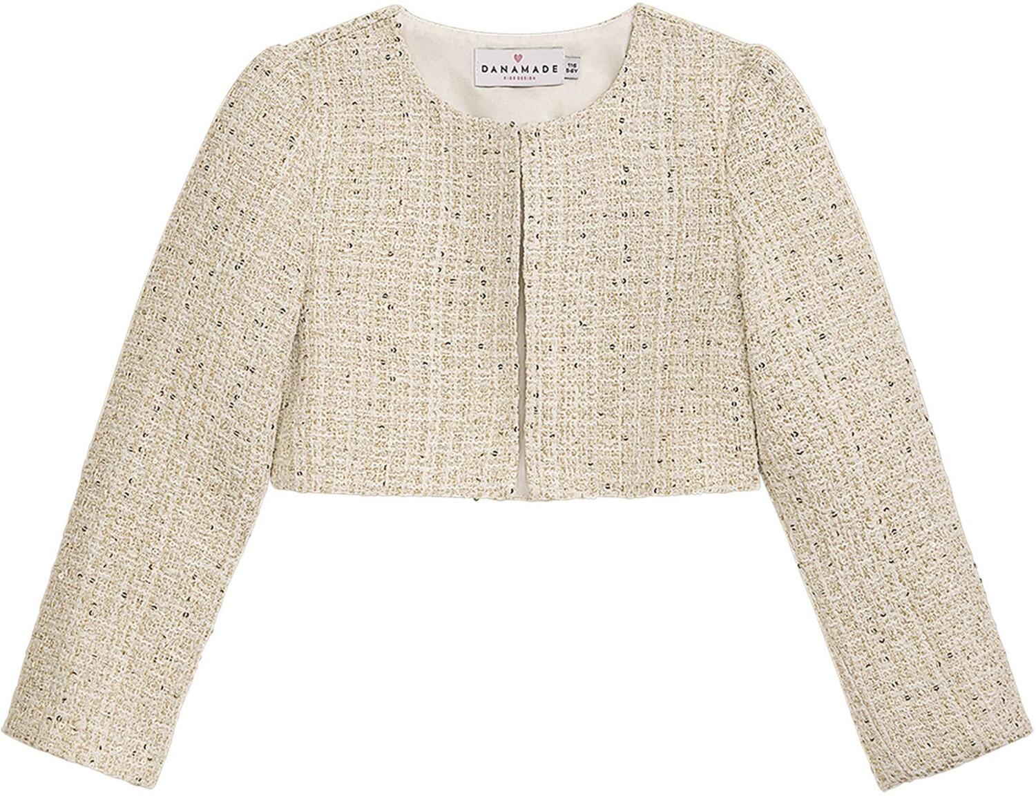 Danamade Teens M&auml;dchen festliche Jacke  Bolero Boucle gold