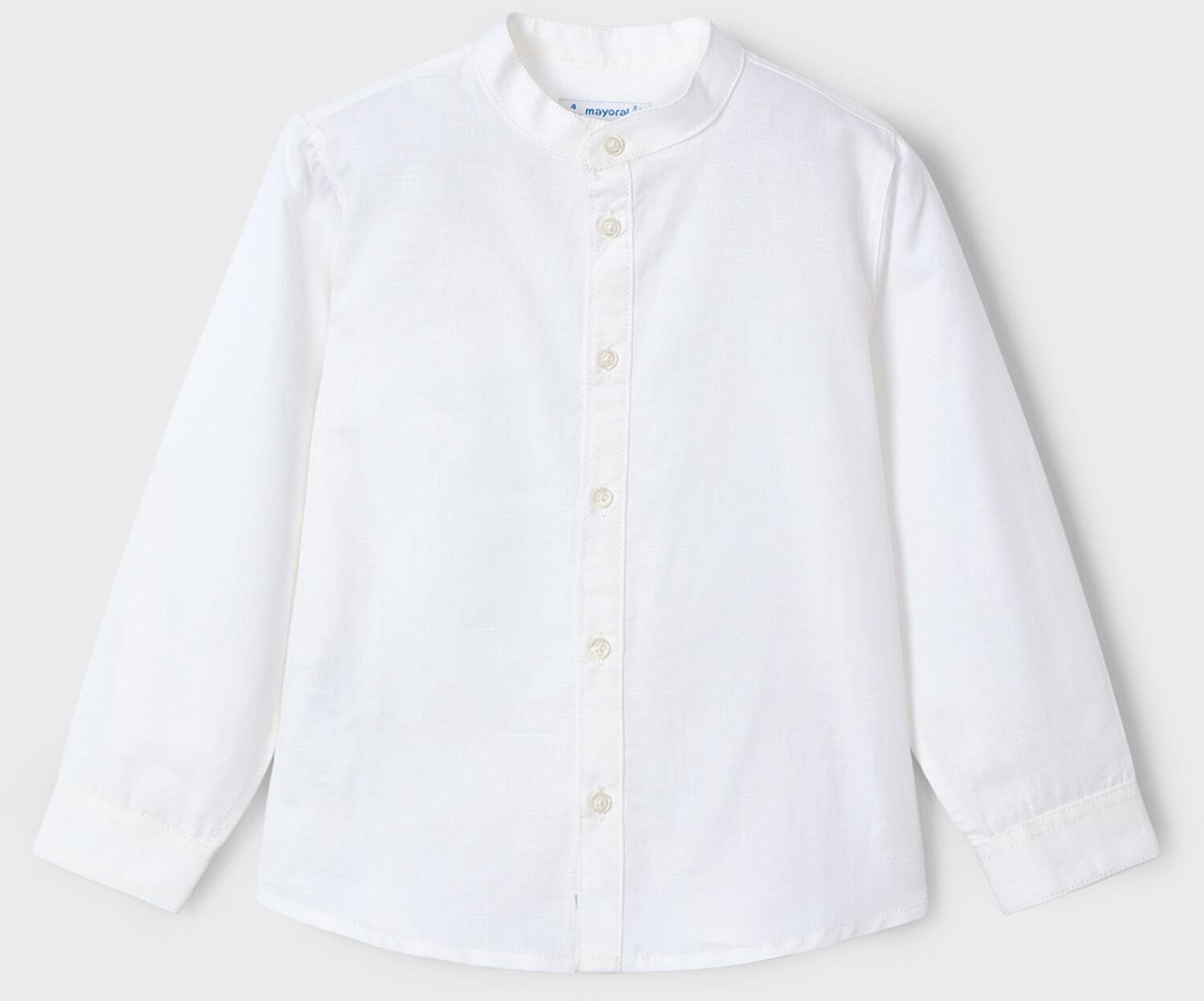 Mayoral festliches  Jungen Hemd Oberhemd mit Leinen wei&szlig;