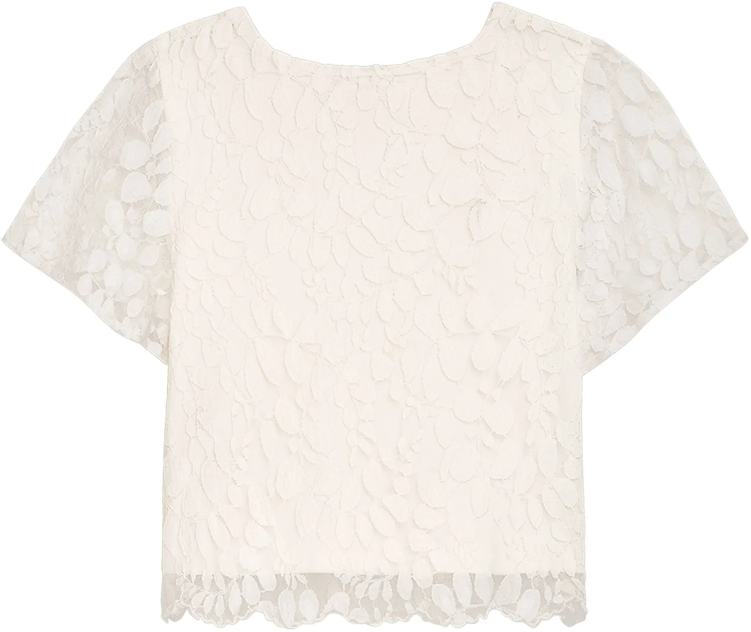 Danamade Teens M&auml;dchen Spitzen Shirt Bluse festlich ecru