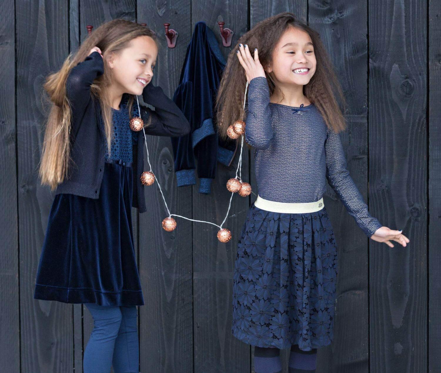 NONO Kinder Mädchen T-Shirt blau-gold