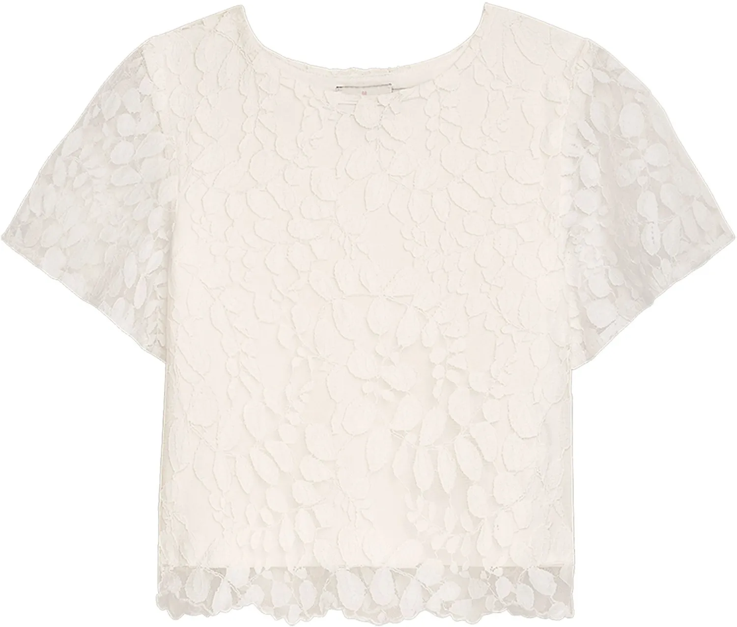 Danamade Teens M&auml;dchen Spitzen Shirt Bluse festlich ecru