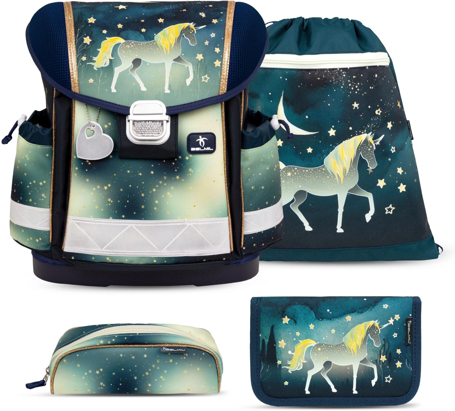 Belmil Schulranzen-Set Classy 4-tlg. Glitzerndes Einhorn