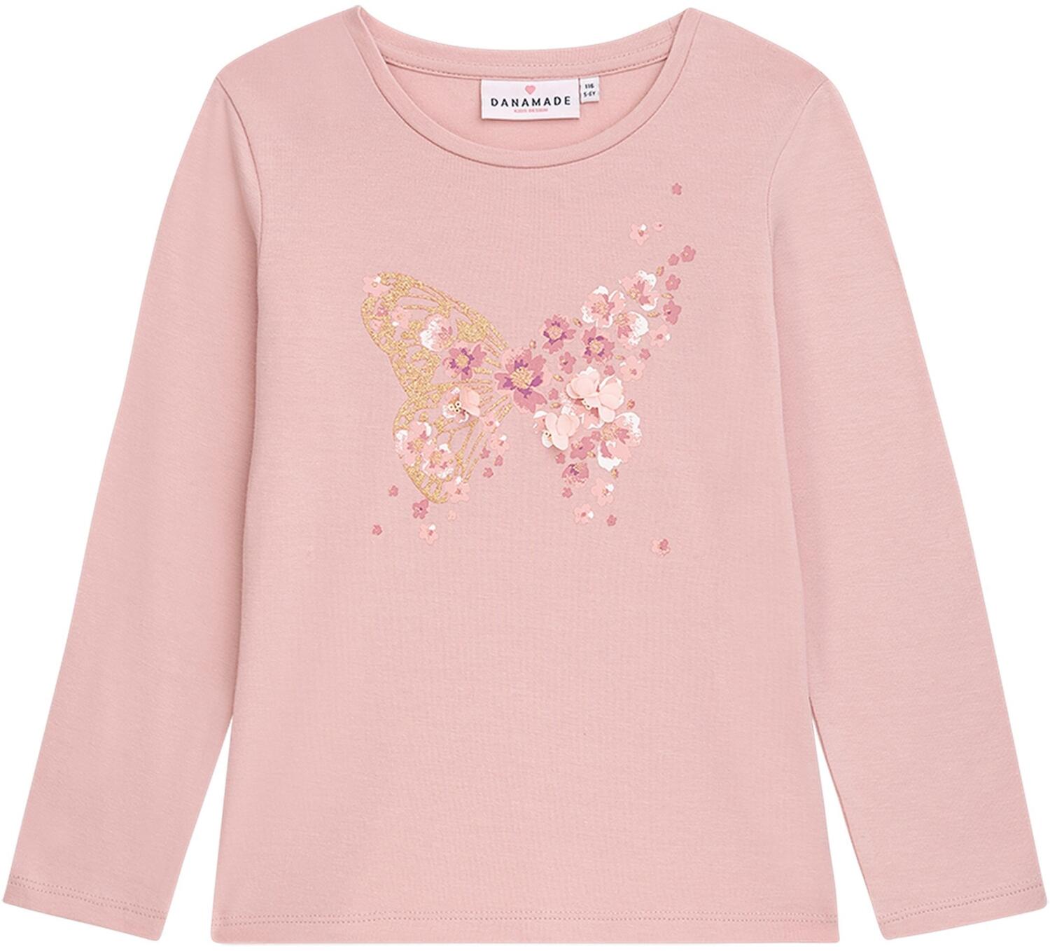 Danamade M&auml;dchen Shirt Langarm Liese rosa