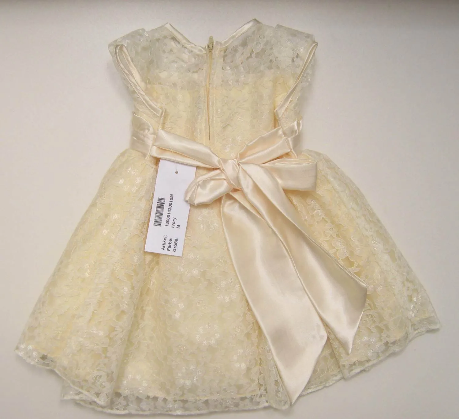 ceci kid festliches Babykleid Taufkleid Spitze ivory