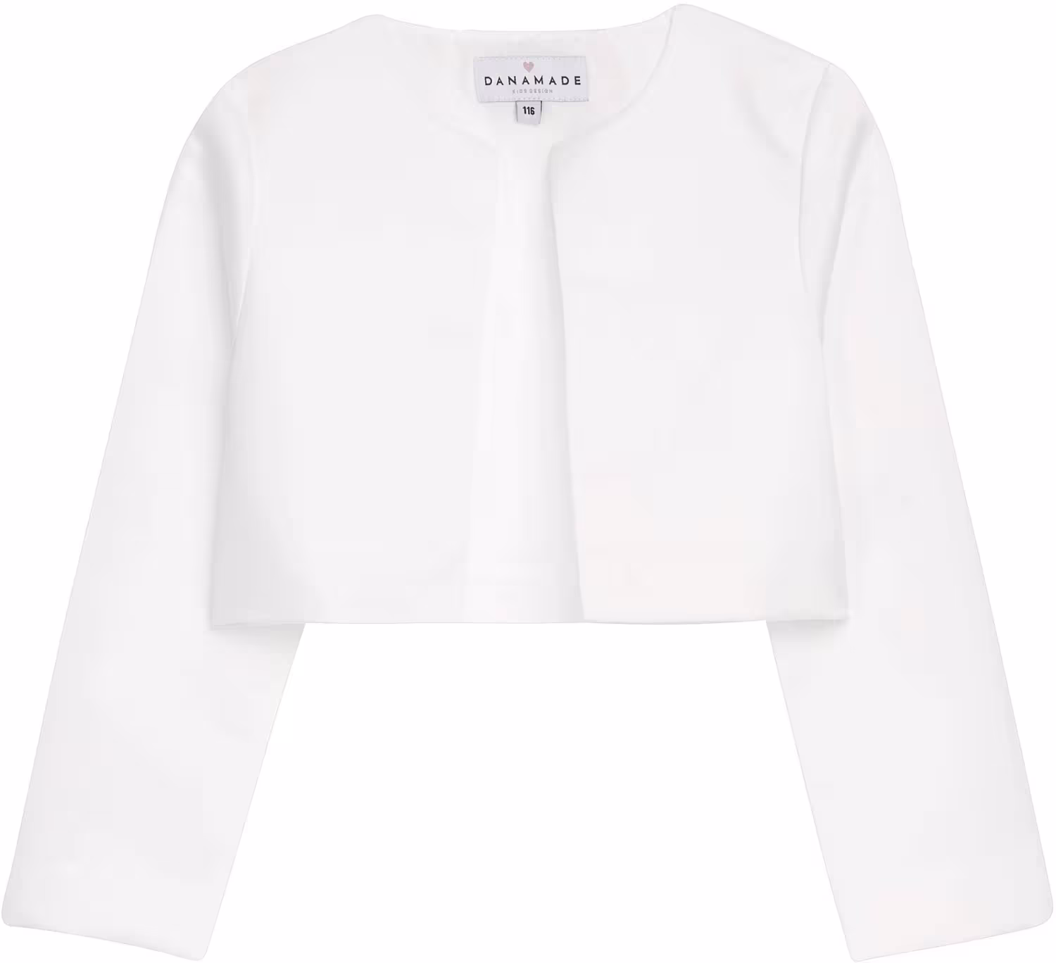 DANAMADE festlicher M&auml;dchen Satin Bolero eckig wei&szlig;