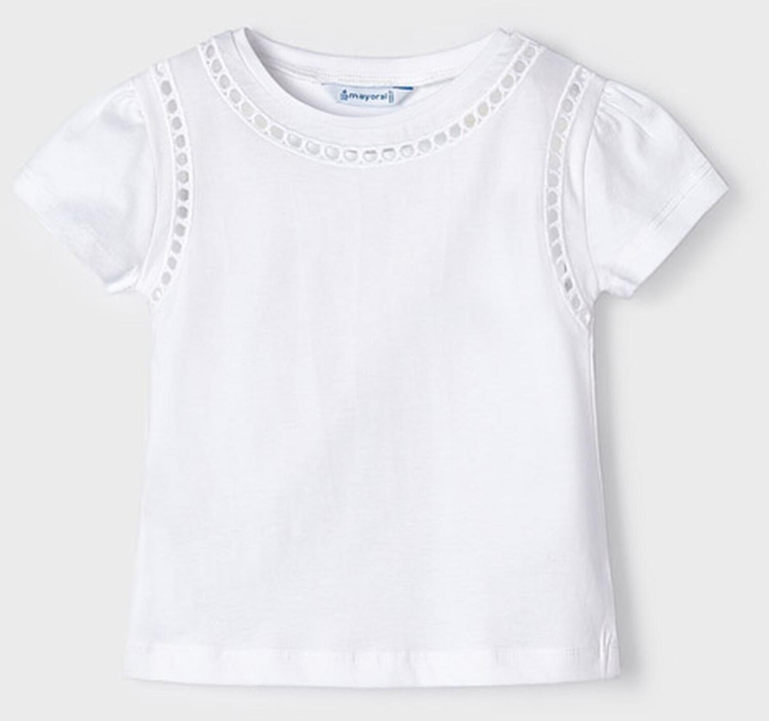mayoral M&auml;dchen T-Shirt Kurzarm Lochstickerei wei&szlig;