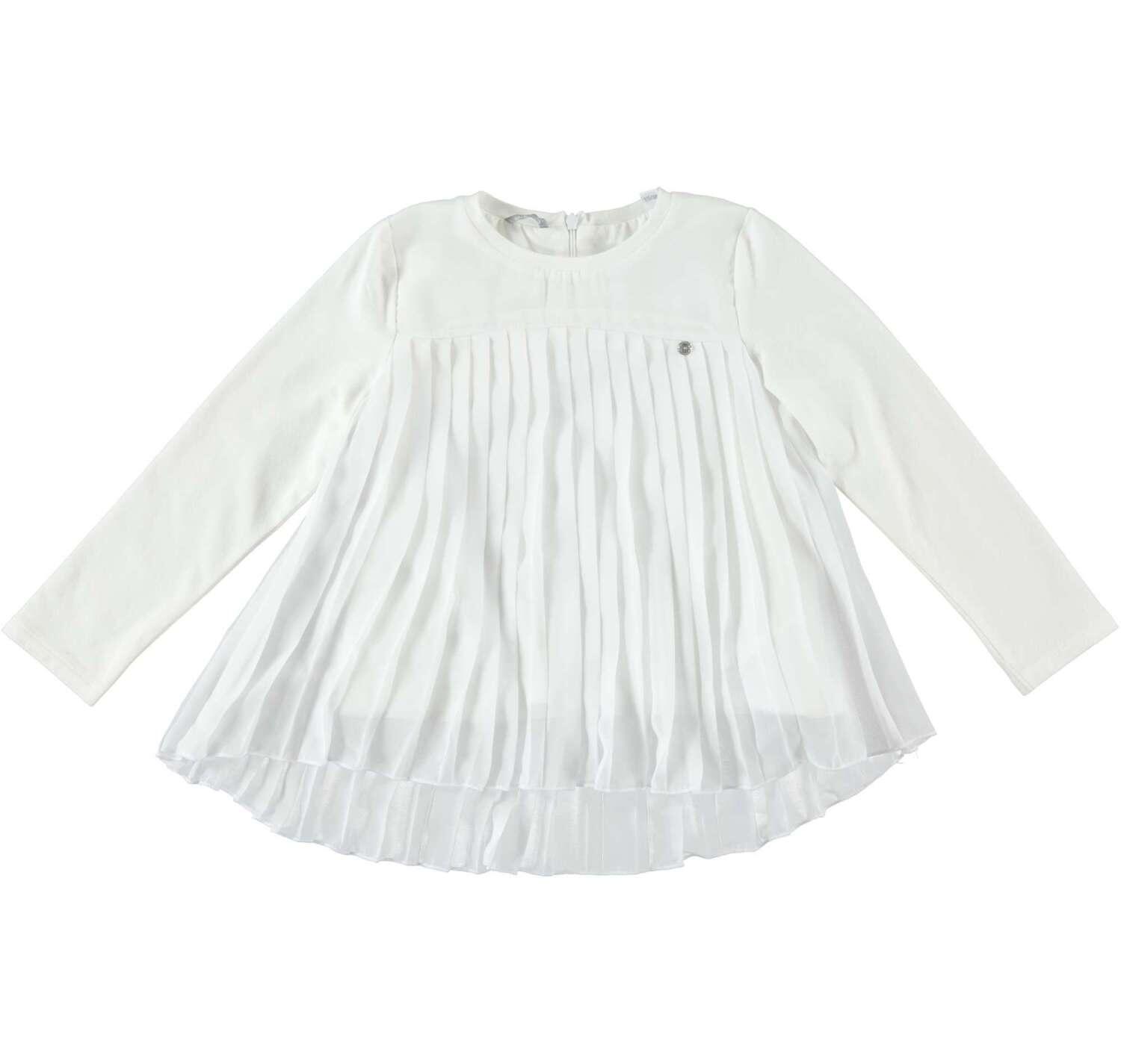 Sarabanda Kinder Bluse Plissee festlich wei&szlig;