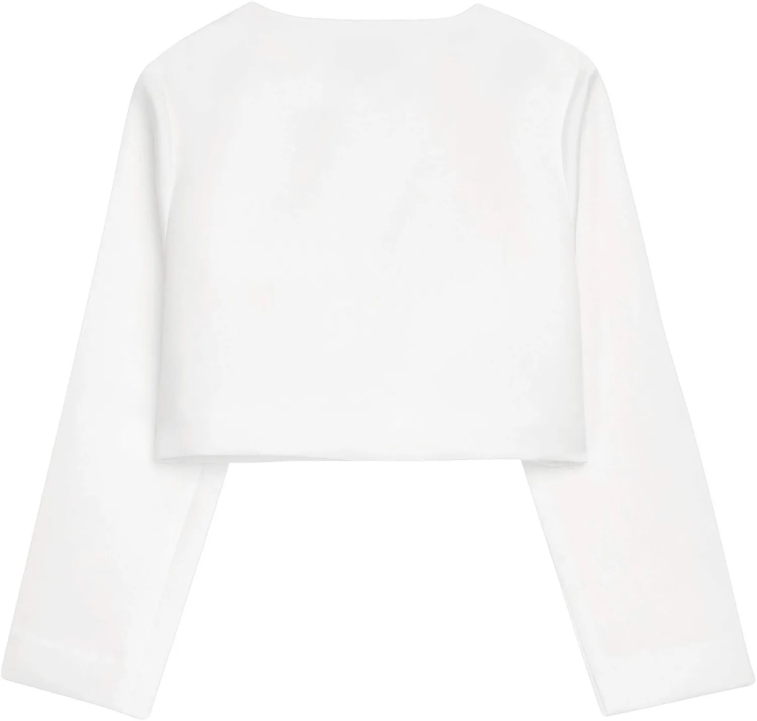 DANAMADE festlicher M&auml;dchen Satin Bolero eckig wei&szlig;