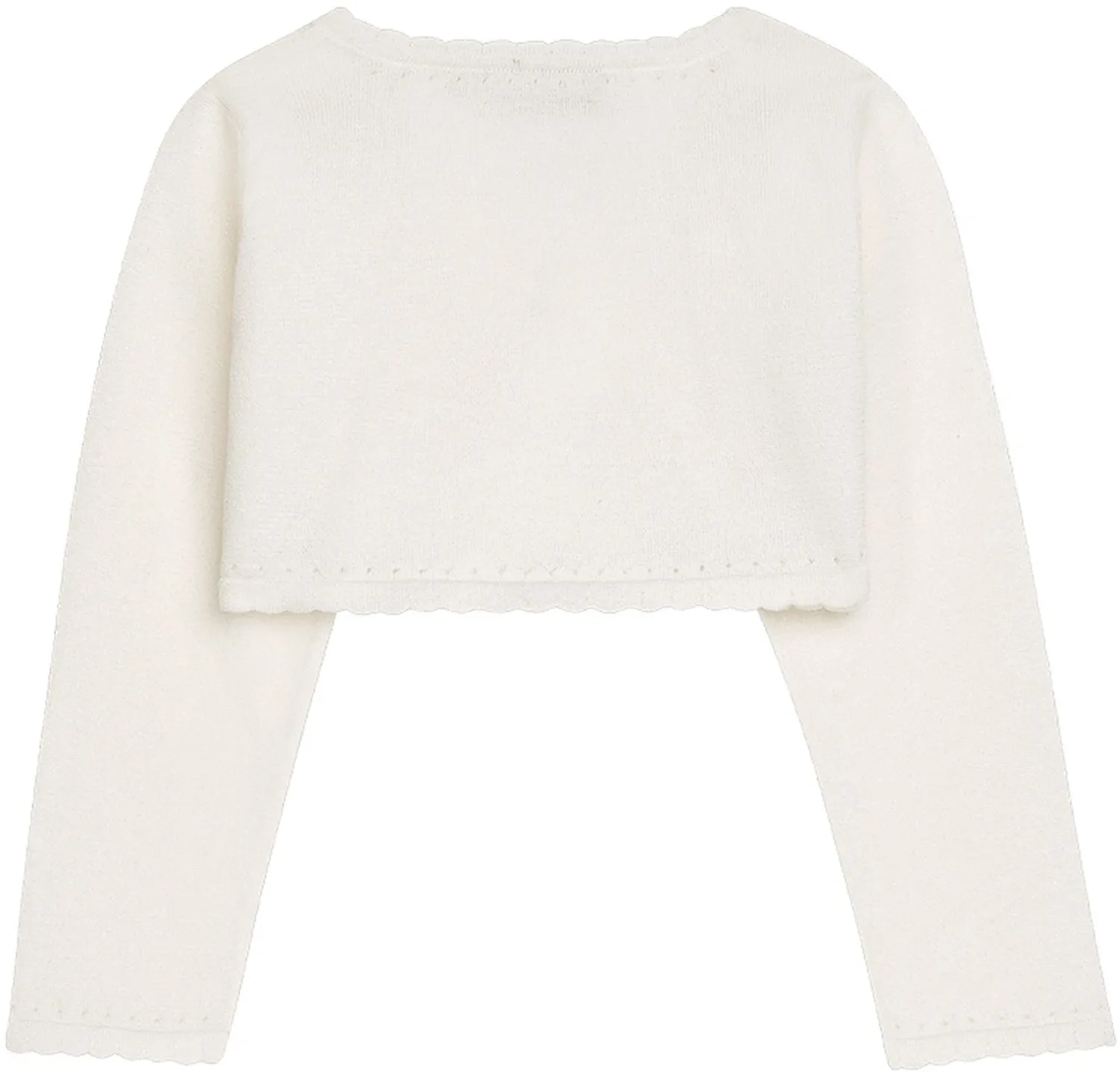 DANAMADE Mädchen Bolero Cardigan Strick-Jacke Glitzer Laya ecru