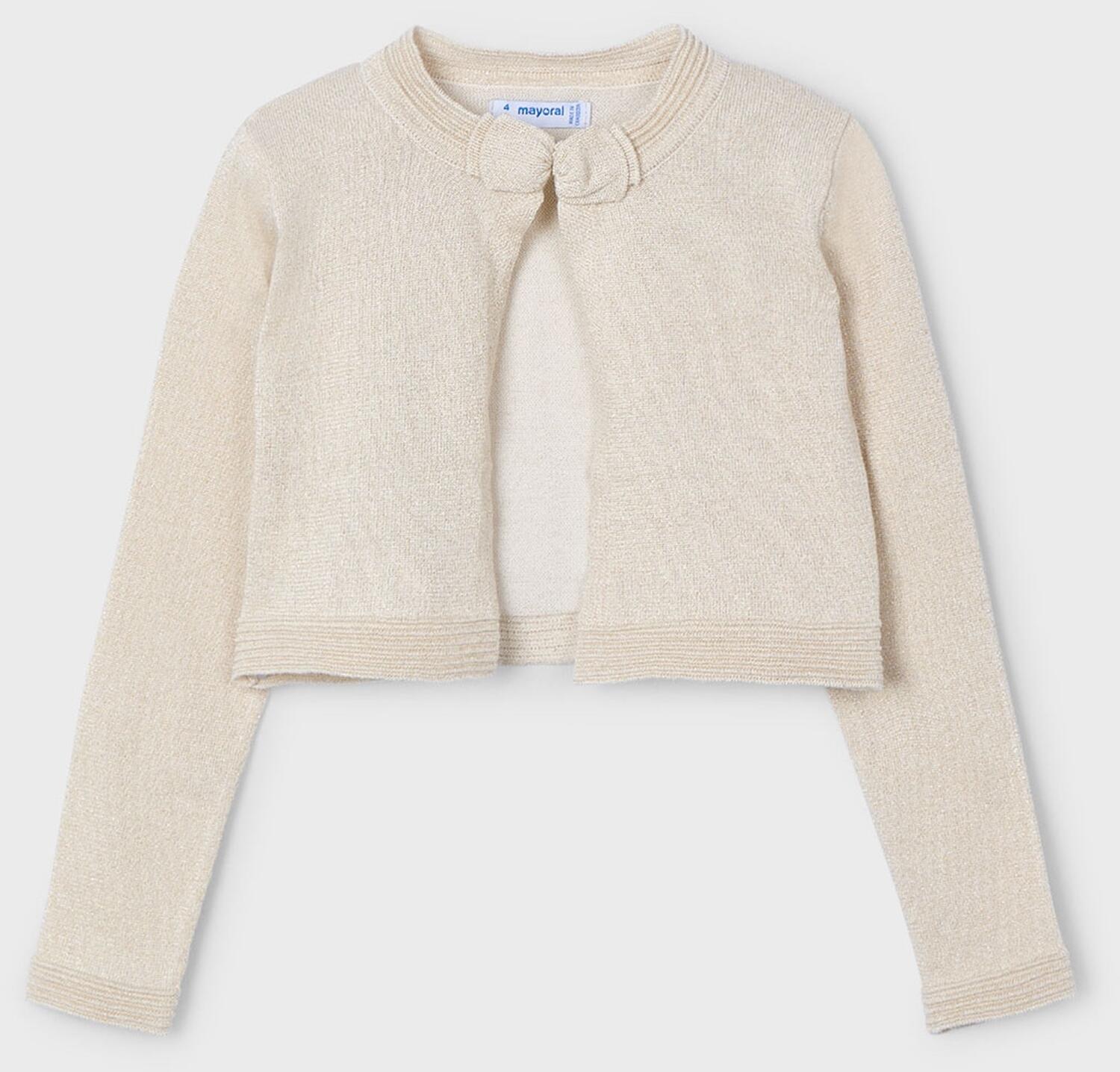 mayoral M&auml;dchen Bolero Gold-Glitzer ecru