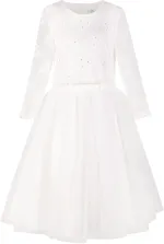 Happy Girls Kommunionkleid Kinderkleid Langarm ecru