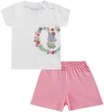 Boley Baby-Set Shorts und T-Shirt Nilie weiß-aprikot