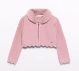 abel & lula Mädchen Bolero Jacke mit Fellkragen rosa